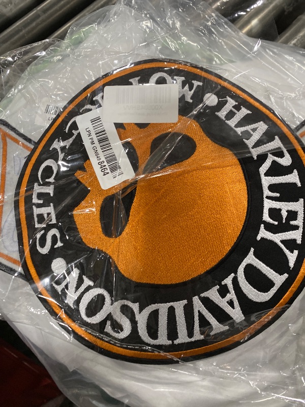 Photo 1 of 3 Pcs Sets Skull Large Size Harley Iron On Biker Applique Embroidery Patch for Leather Jackets & Vests RH003