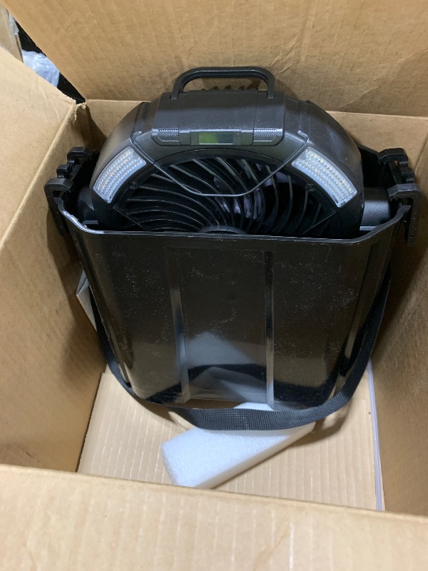 Photo 1 of MAGTHIC Misting Fan Portable for Outside Patios- 20000mAh Rechargeable Battery Powered fan, 3 LED Light Modes & Stepless Speed Control Camping Mister Fan Outdoor with 6L Bucket, Remote Control
