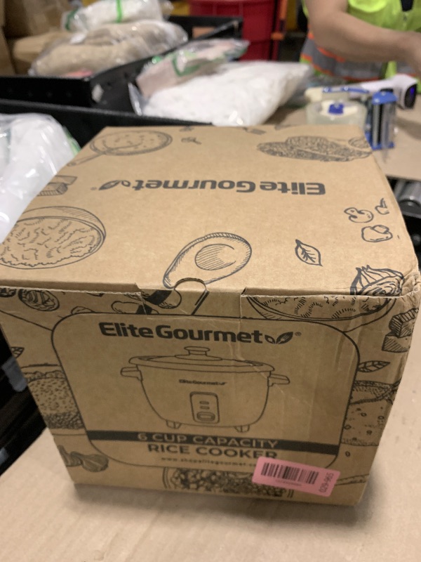 Photo 1 of Elite Gourmet ERC006SS 6-Cup Electric Rice Cooker with Stainless Steel Inner Pot, Makes Soups, Stews, Porridges, Grains and Cereals, 6 cup (3 cups uncooked), Black