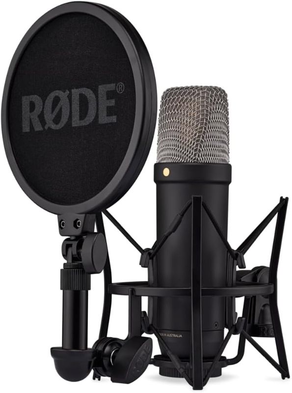 Photo 1 of RØDE NT1 5th Gen Large-Diaphragm Studio Condenser Microphone - XLR & USB Outputs - Shock Mount & Pop Filter Included - Music Production, Vocal Recording, Podcasting - Black - Professional Audio