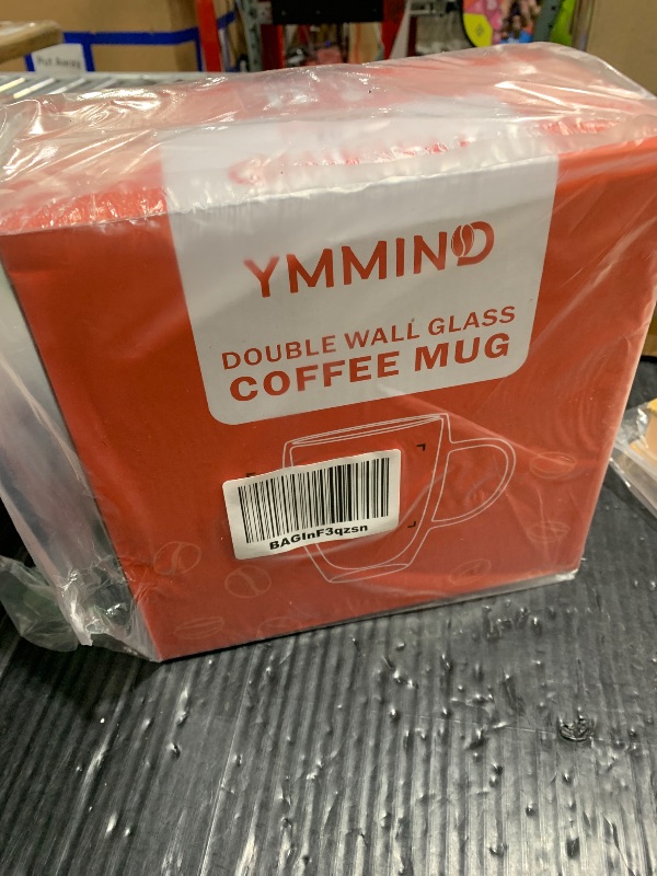 Photo 1 of YMMIND Set of 4 Double Walled Glass Coffee Mugs 8 Ounces Insulated Layer Coffee Cups with Handle Borosilicate Glass Espresso Cup for Hot Beverage,Cappuccino,Tea,Latte,Wine,Microwave Safe
