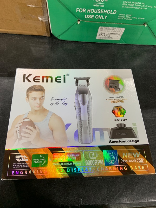 Photo 1 of **MISSING POWER CORD AND CHARGER STAND**KEMEI KM-3023-702 Professional Hair Clipper for Men, Zero Gapped Cordless Beard Trimmer, Barber Clippers with USB Rechargeable, Edgers, Fade Clipper, Gift for Men