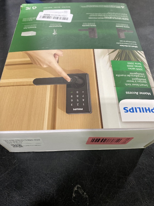 Photo 1 of Philips Wi-Fi Smart Door Lock with Handle, Keyless Entry Door Lock, Fingerprint Door Knob, App Remote Control, Auto-Lock, Keypad Deadbolt with Lever for Front Door and Bedrooms, Security Easy Install