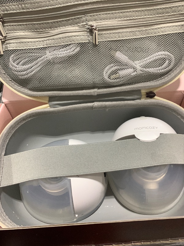 Photo 1 of Momcozy M5 Smart APP Controlled Wearable Breast Pump, Hands-Free Wireless Electric Pump, 3 Modes 9 Suction Levels, BPA-Free, Portable Lightweight, 24mm Flange, 2-Pack Quill Gray