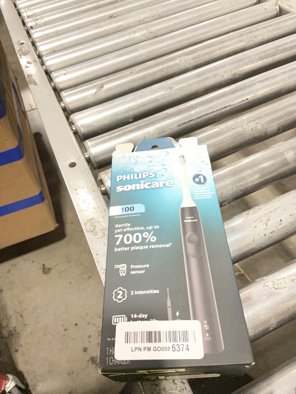 Photo 1 of Philips Sonicare 4100 Series Electric Toothbrush - Sonic Toothbrush with Advanced Sonic Technology, Pressure Sensor, Two Intensity Settings, Smartimer & Quadpacer, Black, Model HX3681/24