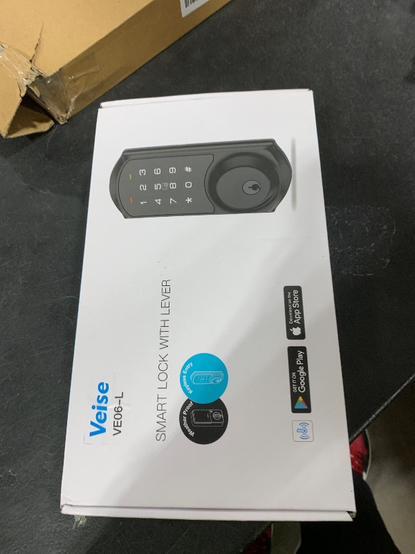 Photo 1 of Veise VE06-L Smart Locks with 2 Lever Handle Set, App Control, Keyless Entry Deadbolt for Front Door, Electronic Digital Touchscreen Keypad, Auto Lock, Waterproof, Easy Installation, Matte Black