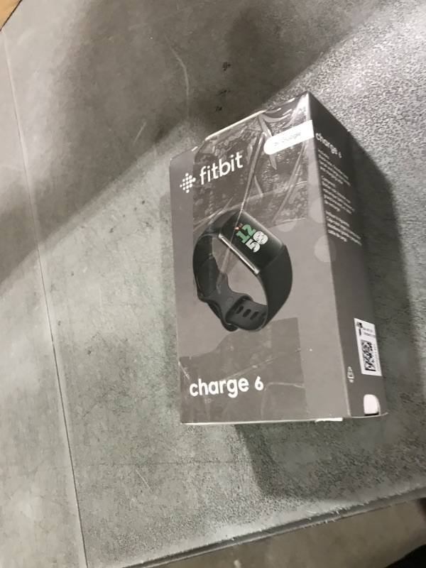 Photo 1 of Fitbit Charge 6 Fitness Tracker with Google apps, Heart Rate on Exercise Equipment, 6-Months Premium Membership Included, GPS, Health Tools and More, Obsidian/Black, One Size (S & L Bands Included)