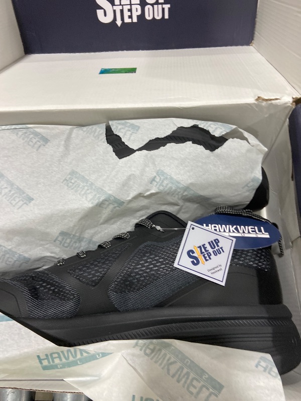Photo 1 of Hawkwell Plus Men's Plus Size Wide Toe Box Trendy Casual Athletic Sports Running Shoes Walking Sneakers US Sizes 15 16 17 18 19, All Black PU, 19 M US