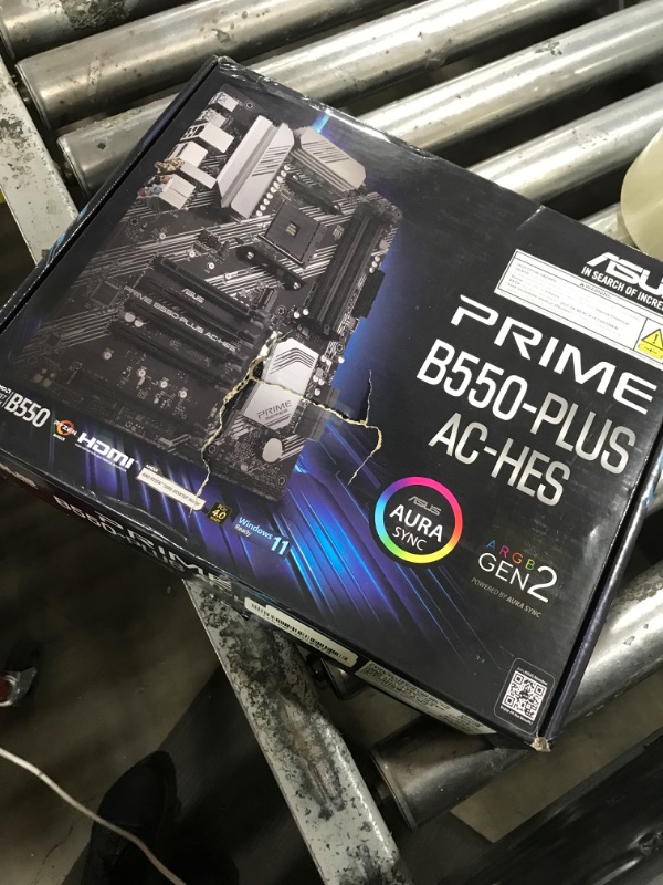 Photo 1 of ASUS Prime B550-PLUS AC-HES AMD AM4 (3rd Gen Ryzen) ATX Motherboard (Dual M.2, PCIe4.0, WIFI5, 1Gb Ethernet, SATA 6 Gbps, USB 3.2 Gen 2 Type-C, Front USB 3.2 Gen 1 Type-C and CEC Tier II Ready)