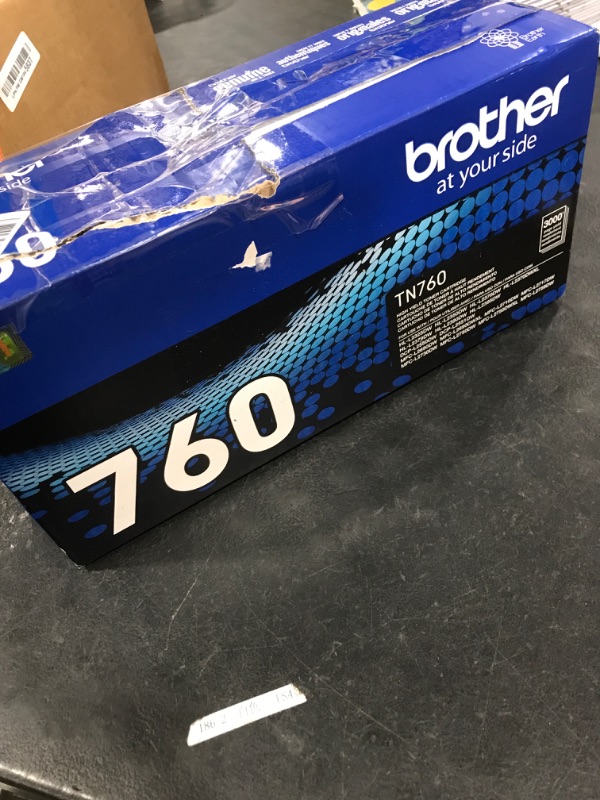 Photo 1 of Brother Genuine TN760 High Yield Black Toner Cartridge, (for use with MFC-L2710DW MFC-L2750DW HL-L2350DW HL-L2370DW HL-L2395DW HL-L2390DW DCP-L2550DW Printers) (Pack of 1)