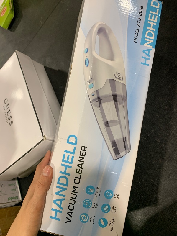 Photo 1 of FUOAYOC Handheld Vacuum Cordless, 6KPA Powerful Suction Hand Held Vacuum Cordless Rechargeable with LED Light/Multi Accessories, 1.6lbs Mini Lightweight Vacuum Cleaner for Home/Car/Office Cleaning