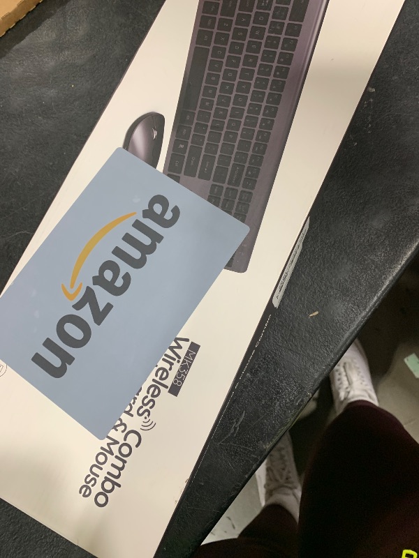 Photo 1 of Wireless Keyboard and Mouse Combo, Full Size Keyboard and Mouse, Long Battery Life, Optical Mouse, 2.4G Lag-Free Cordless Mice Keyboard Set Ultra Slim Design for Computer, Laptop, PC, Mac (Gray Black)
