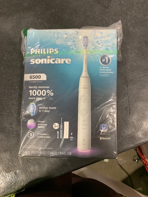 Photo 1 of Philips Sonicare 6500 Series Electric Toothbrush - Next-Generation Sonicare Technology, Pressure Sensor, 9 Brushing Settings, SmarTimer, BrushPacer, 21-Day Runtime, Travel Case, White, HX7410/10
