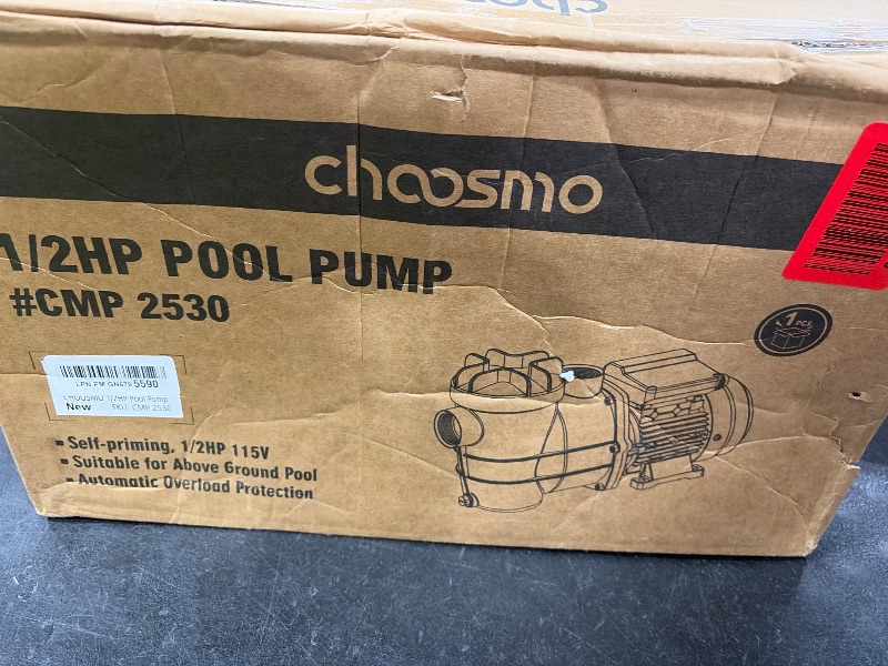 Photo 1 of choosmo 1/2HP Above Ground Pool Pump, 3120GPH 115V Pool Filter Pump Replacement for Sand Filter Systems, High-Flow Swimming Pool Circulation Pump with 1.25/1.5 in Hose Adapters, 41ft Max Head