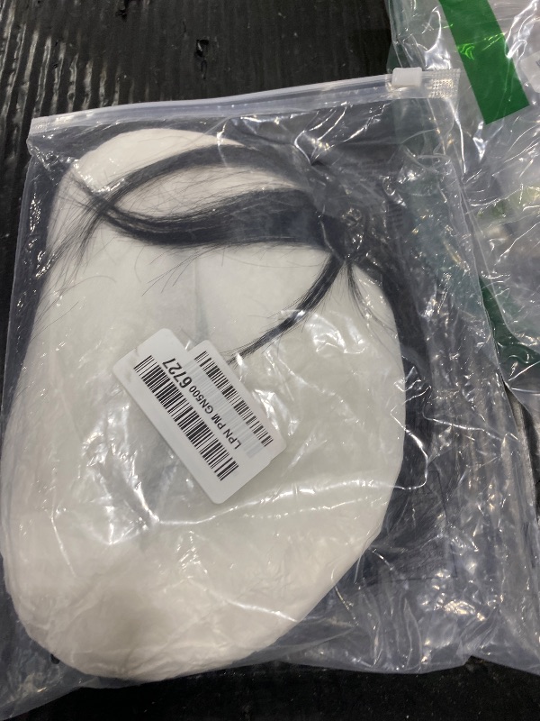 Photo 1 of AYunhe Hook and Loop Strap Human Hair Bangs No Clips Magic Paste Toppers For Women Female Upgrade Sewing Stickers Increase Volume of Fluffy Hair Patches (8 * 10cm Black Air Bangs)