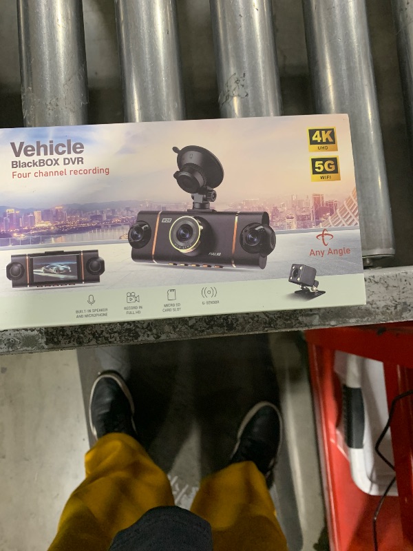 Photo 1 of XYGCACO 4 Channel 360° Dash Cam Front Rear Inside and Left Right, 4K+1080P*3 FHD Car Camera, 5GHz WiFi and App Control, 24H Parking Mode, 8 IR Lamps Night Vision, Includes 64GB SD Card, Black