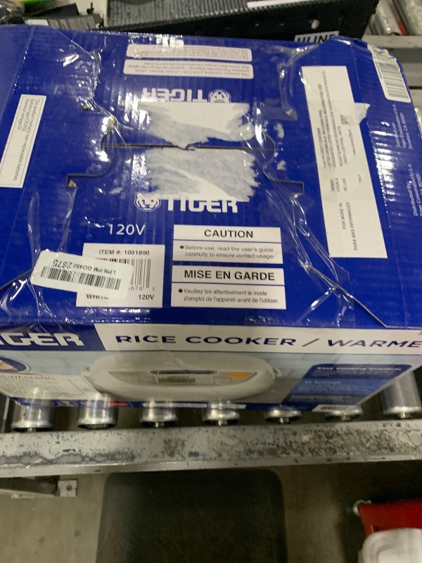 Photo 1 of TIGER JBV-S10U 5.5-Cup (Uncooked) Micom Rice Cooker and Warmer with Tacook Food Steamer Cooking Tray Technology, White