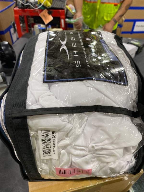 Photo 1 of SHEEX - Original Performance Sheets Set (Split King) Bright White - Cooling Sheets - Moisture Wicking - 1 Flat Cooling Sheet, 1 Fitted Cooling Sheet, 2 King Pillow Covers - Wrinkle Free - Sleep Aid
