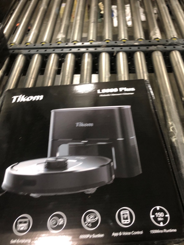 Photo 1 of Tikom Robot Vacuum and Mop, 6000Pa Robotic Vacuum Cleaner with Self-Emptying Base, 90 Days Capacity, LiDAR Navigation, Home Mapping, Ideal for Pet Hair, Hard Floors, Carpet (L8000 Plus)