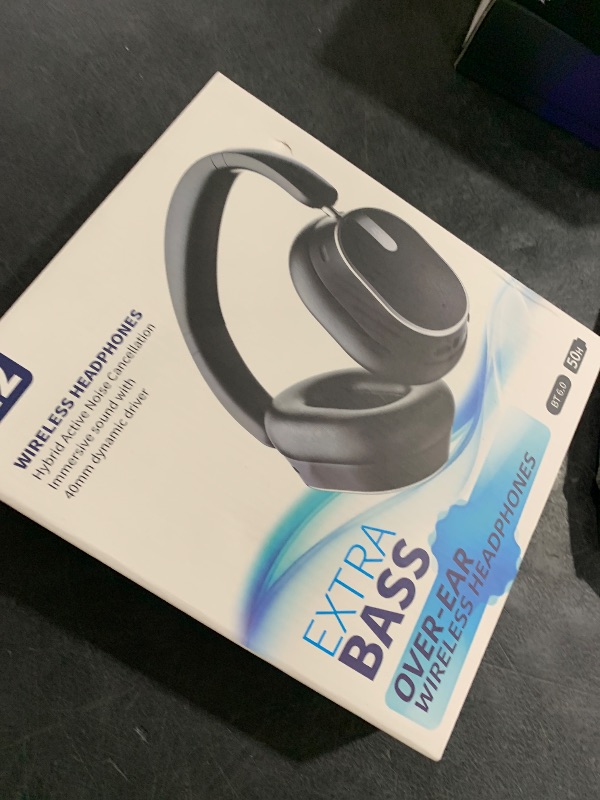 View 2 of MMWOWARTS Hybrid Active Noise Cancelling Bluetooth Headphones, Over Ear Wireless Headphones with 120H Playtime, Hi-Res Audio, Deep Bass, Memory Foam Ear Cups for Home Office Travel