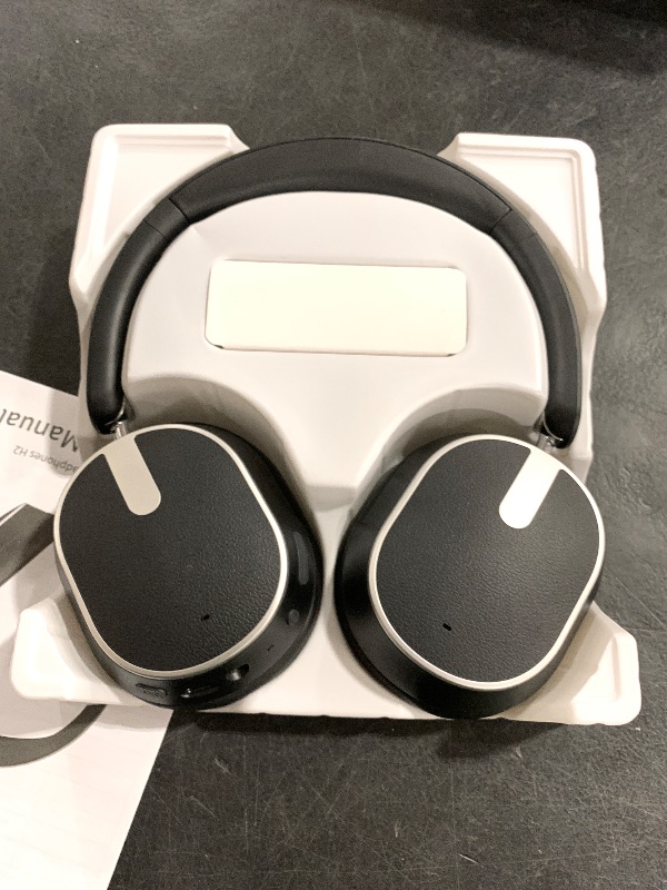 View 4 of MMWOWARTS Hybrid Active Noise Cancelling Bluetooth Headphones, Over Ear Wireless Headphones with 120H Playtime, Hi-Res Audio, Deep Bass, Memory Foam Ear Cups for Home Office Travel