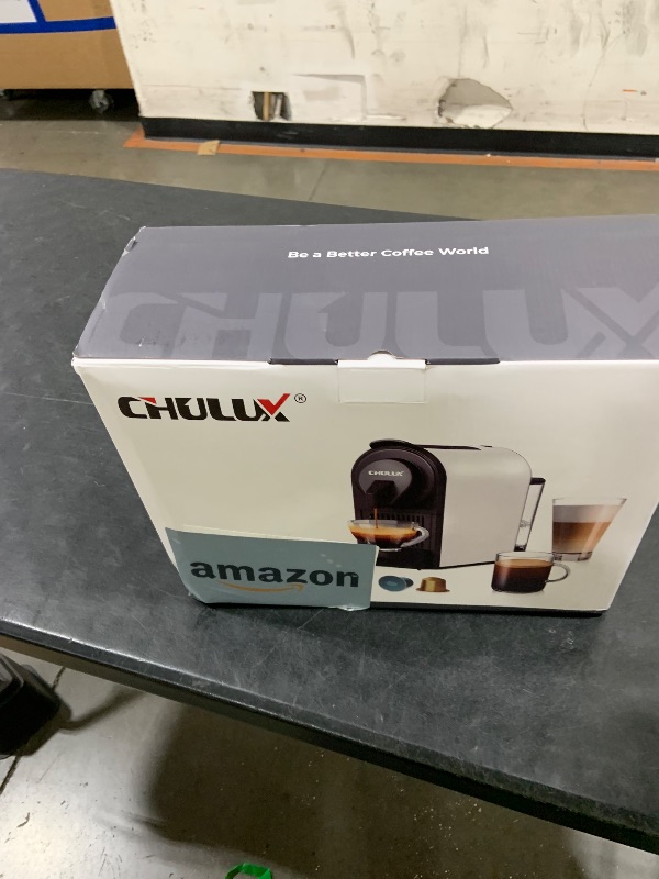 Photo 1 of CHULUX Mini Espresso Machine for Nespresso Pod, 20 Bar Single Serve Coffee Maker, 1400W, White