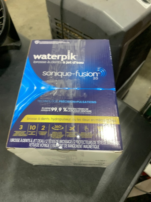 Photo 1 of Waterpik Sonic-Fusion 2.0 Professional Flossing Electric Toothbrush with Water Flosser Combo Two In One, For Daily Gum Care and Cleaning Teeth, Braces, Implants, White SF-04CD010-1, Packaging May Vary