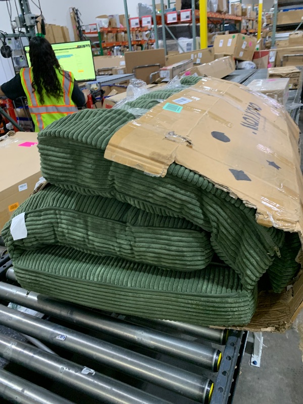 Photo 1 of MAXYOYO Adjustable Floor Sofa Couch with 2 Pillows, Multi-Functional Bean Bag Bed, 5-Position Foldable Lazy Sofa Bed with Armrest, Versatile Floor Seating for Reading, Dark Green, Double