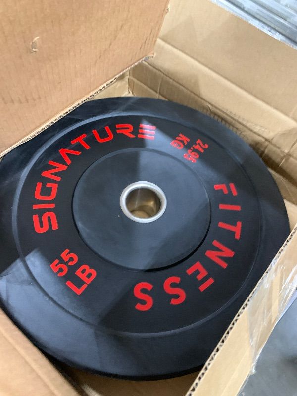 Photo 1 of ignature Fitness 2" Olympic Bumper Plate Weight Plates with Steel Hub, 55LB Pair, Colored