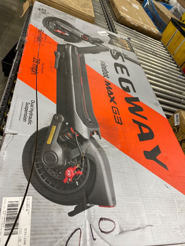Photo 1 of Segway Ninebot Max G3 Electric Scooter, 28 mph Top Speed w/ 50 Miles Max Range, 2000W Peak Motor, Dual Hydraulic Suspension, Fast Charging Scooter for Adults and Teens, UL-2272 2271 Certified