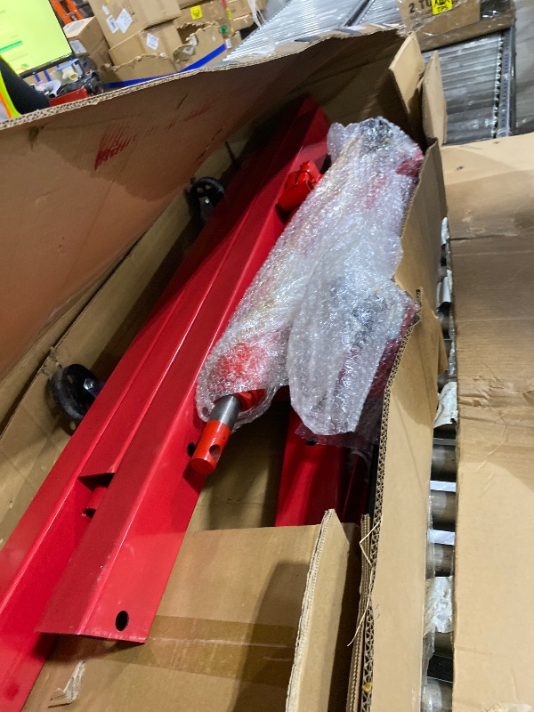 Photo 1 of GarveeLife 2 Ton Engine Hoist Folding Cherry Picker, Heavy Duty Engine Lift Hoist, Foldable Hydraulic Shop Crane w/Telescopic Boom & 6 Casters, Engine Lift for Auto Repair Garage Workshop, Red