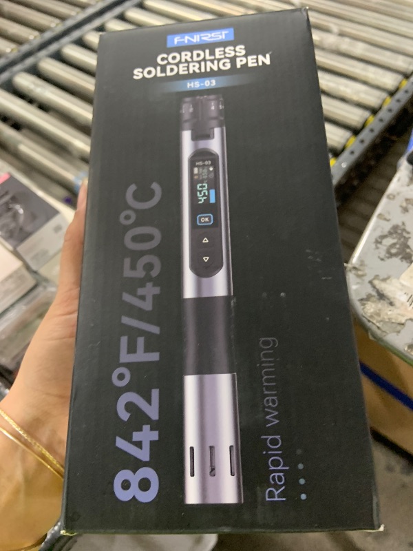 Photo 1 of FNIRSI HS-03 Cordless Soldering Iron Kit, 2600mAh Battery Portable Soldering Iron, 212-842°F, 3s Fast Heating, 5-Level Temp, 0.96" IPS Display Soldering Iron for Electronics Repair, DIY, PCB