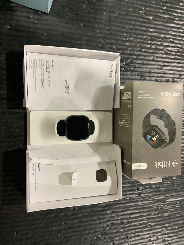 Photo 1 of Fitbit Versa 4 Fitness Smartwatch with Daily Readiness - 3-Month Google Health Premium Membership Included - GPS, 24/7 Heart Rate, 40+ Exercise Modes, Sleep Tracking - Black/Graphite