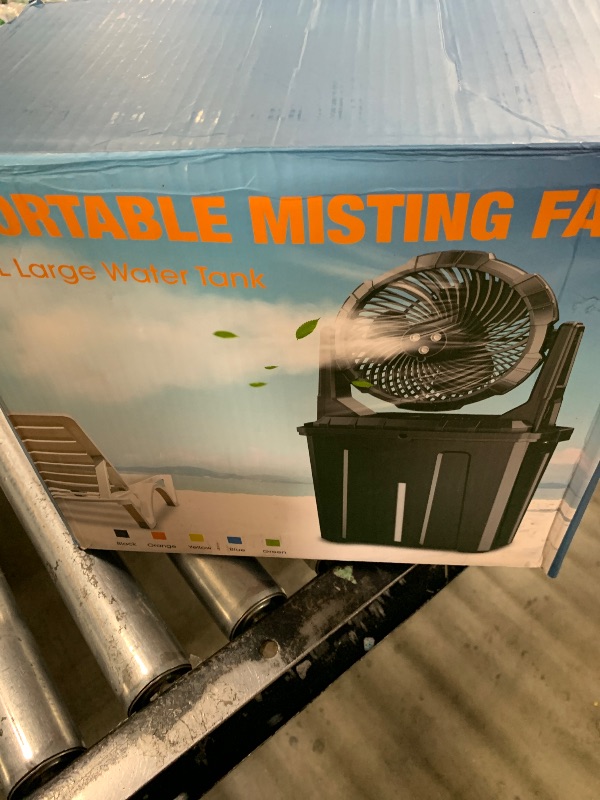 Photo 1 of Ausic Portable Misting Fan, 9L 10-inch Outdoor Mist Fans for Outside Patios Cooling, 20000mAh Rechargeable Battery Fan with Water Box, 3 Strong Winds, 3 Spray Mister, Camping/Beach Summer Essentials