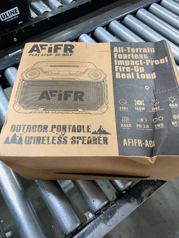 Photo 1 of AFIFR Outdoor Bluetooth Speaker, 160W Loud Bass! Rugged, IP67 Waterproof, 24H Playtime with Lights, Wireless TWS Pairing Portable Speakers for Party, Outsides, Travel, Beach, Garage (Black)