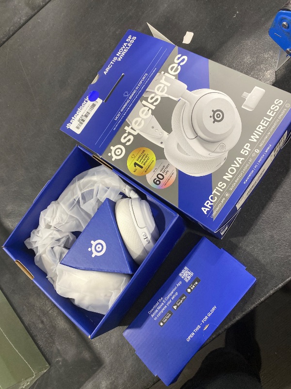 Photo 1 of SteelSeries Arctis Nova 5P Wireless Multi-System Gaming Headset — White — Neodymium Magnetic Drivers — 100+ Audio Presets — 60 HR Battery — 2.4GHz or BT — Gen2.X Mic — PS5, PS4, PC, Switch, Mobile