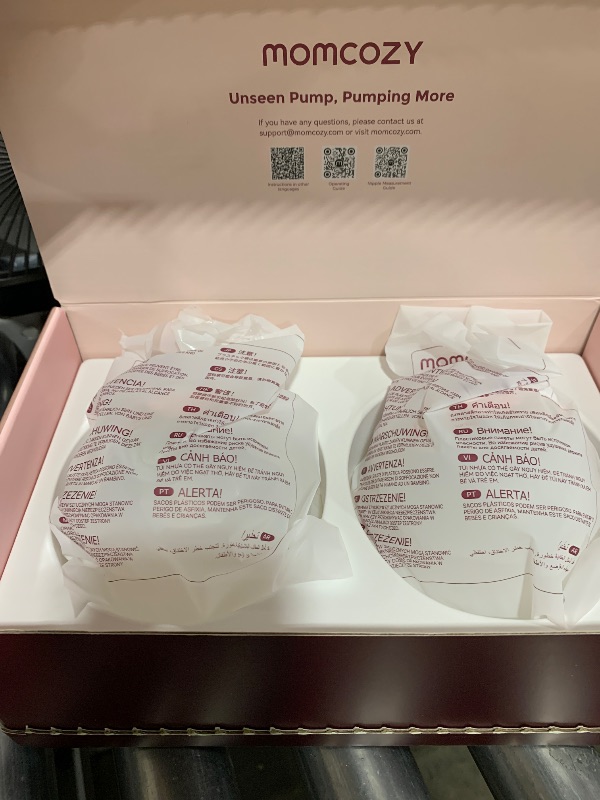 Photo 1 of Momcozy M5 Lite Hands-Free Wearable Breast Pump, DoubleFit Flange for Baby-Like Comfort, 3 Modes & 9 Suction Levels, No Flange Insert or Hard Carry Case, 24mm, 2-Pack, Cozy Red