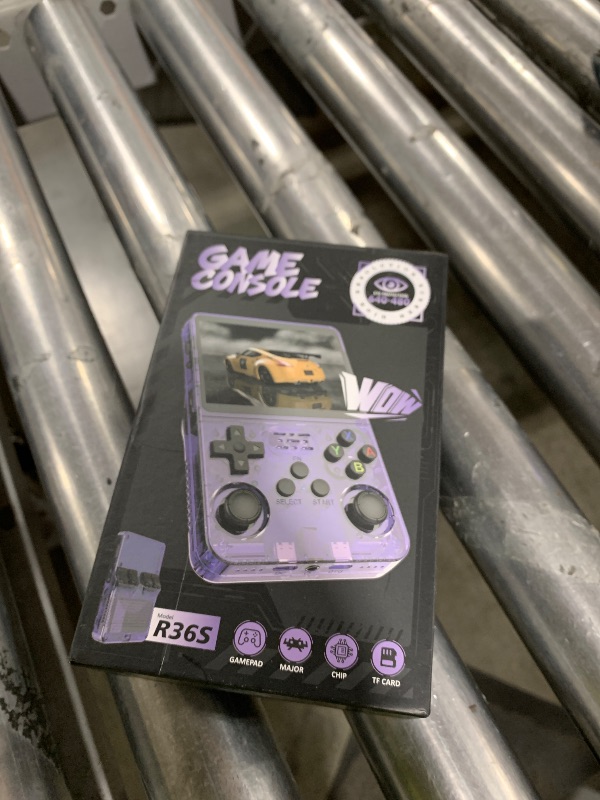 Photo 1 of R36s Pro Retro Handheld Game Console, 3.5in IPS , 128GB Preloaded with 40000+Classic Games, Portable Game Console,30 +Game Emulator, Linux System,3500mah Rechargeable Battery (128G Purple)