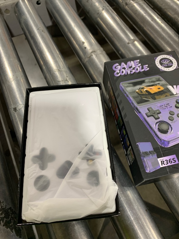 Photo 1 of R36s Pro Retro Handheld Game Console, 3.5in IPS , 128GB Preloaded with 40000+Classic Games, Portable Game Console,30 +Game Emulator, Linux System,3500mah Rechargeable Battery (128G Purple)