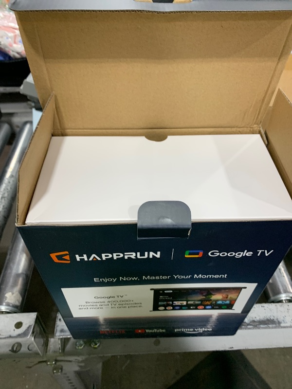 Photo 1 of 1500 ANSI Official Licensed Google TV Smart Projector, HAPPRUN 4K Full HD Home Theater with Auto Focus, Dolby Sound, Wi-Fi Bluetooth, Built-in Apps, Compatible with Phone & PC, Indoor & Outdoor Use