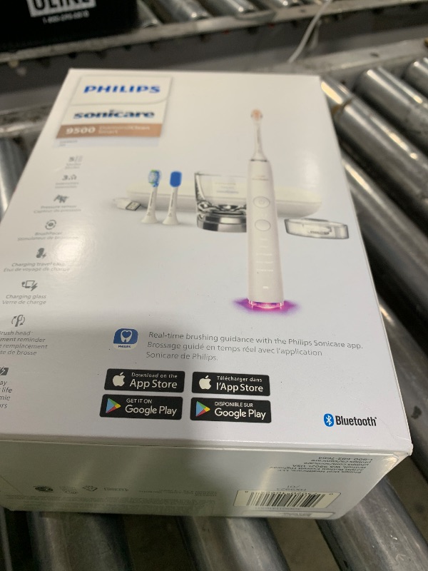 Photo 1 of Philips Sonicare DiamondClean Smart 9500 Electric Toothbrush - Sonic Toothbrush with App, Pressure Sensor, 15 Brushing Settings, Replacement Reminder, USB Charging Travel Case, White, Model HX9923/01