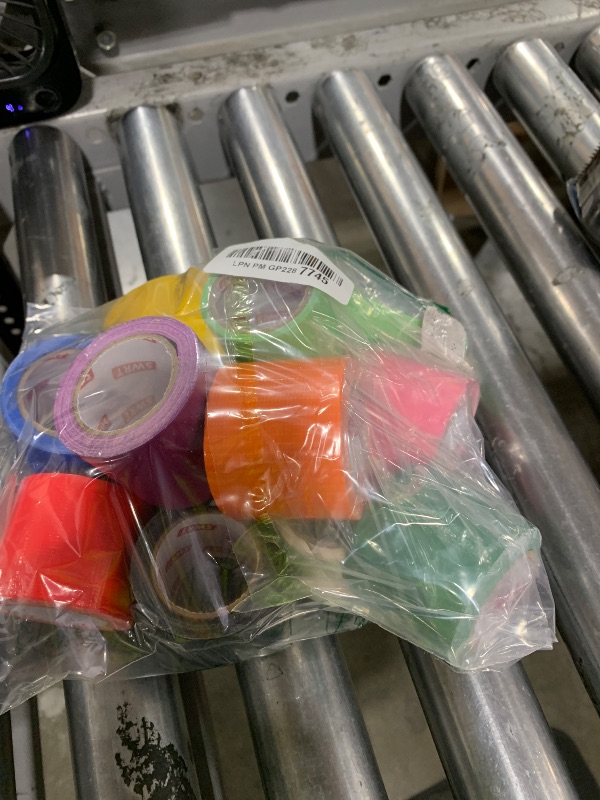 Photo 1 of USED ROLLS ***** SWRT 12-Pack Rainbow Colored Duct Tape 10 Yards x 2 Inch Heavy Duty, Waterproof Color Duct Tape Tear by Hand, Strong Adhesion No Residue for DIY, Packing, Marking and Arts & Crafts