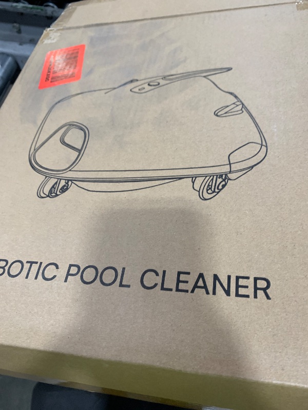 Photo 1 of PoolMr Cordless Robotic Pool Cleaner - Above Ground Pool Vacuum Robot - 40W Strong Suction, Dual Cleaning System, Barrier Crossing, 120-Min Runtime Up to 1614 Sq for Above Ground Pools, Grayish White