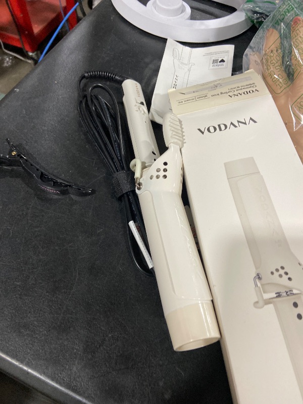Photo 1 of VODANA GlamWave Ceramic Hair Curler 1.4 inch - Shiny & Damage-Free Natural Waves with All-Day Hold | Advanced Double Ceramic Coating with Rapid Instant Heat, Ivory