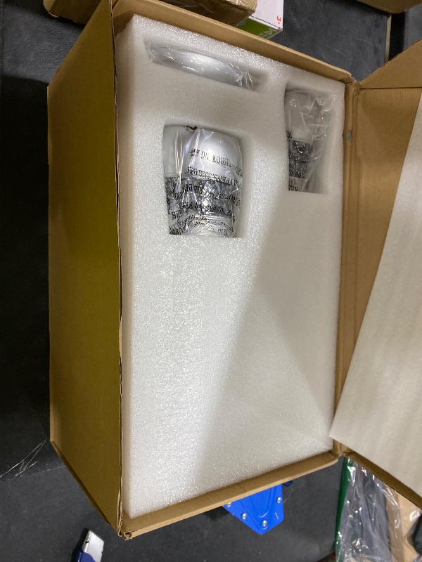 View 2 of Creative Scents Crackled Glass Silver Bathroom Accessories Set Complete - 6 Piece Bathroom Accessory Set Includes: Trash Can, Tissue Box Cover, Soap Dispenser, Toothbrush Holder, Soap Dish & Tumbler