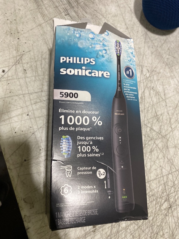 Photo 1 of Philips Sonicare 5900 Series Electric Toothbrush, Pressure Sensor, 6 Brushing Settings, SmarTimer, BrushPacer, 21-Day Runtime, Gentle Professional-Clean Feel, for Sensitive Gums, Black, HX7131/02
