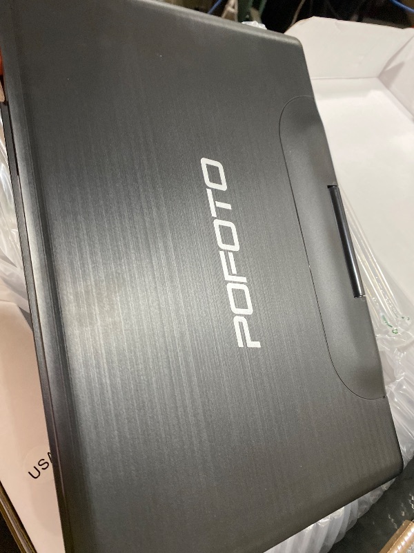 Photo 1 of POFOTO 15.7" Portable DVD Player with 14.1" HD Swivel Screen, 6-Hour Rechargeable Battery, Dual Speakers, USB/SD/TV Sync, Supports Multiple Disc Formats, Black [Not Support Blu-Ray]