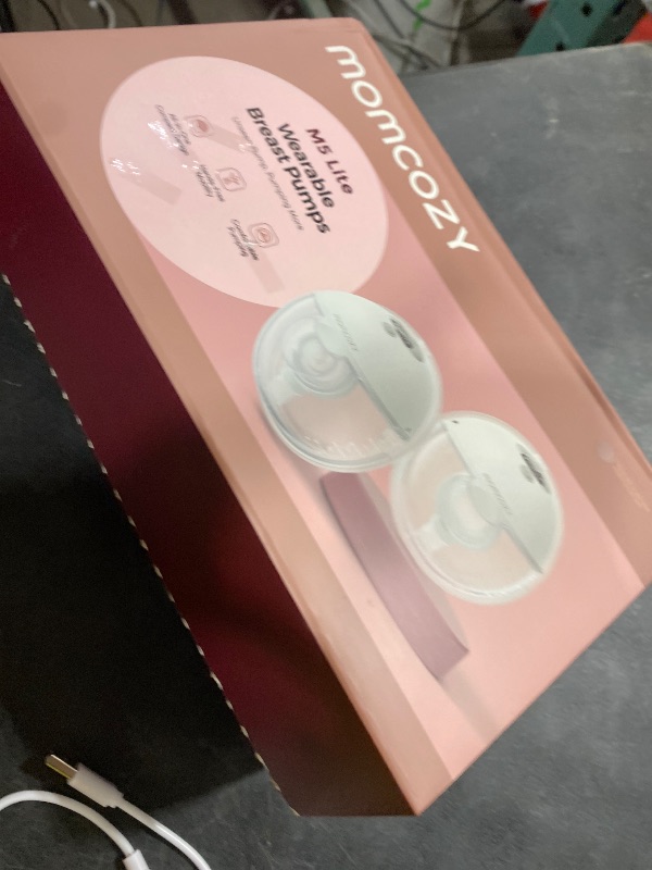 View 2 of Momcozy M5 Lite Hands-Free Wearable Breast Pump, DoubleFit Flange for Baby-Like Comfort, 3 Modes & 9 Suction Levels, No Flange Insert or Hard Carry Case, 24mm, 2-Pack, Cozy Red