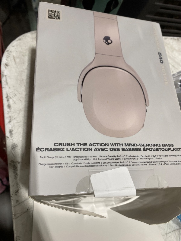 Photo 1 of **USED/WORN** Skullcandy Crusher 540 Active Wireless Bluetooth Headphones with Multi-Sensory Bass, Noise Isolating Over-Ear Fit, Sweat and Water Resistant, 40 Hours Battery, Microphone for iPhone Android - Concrete