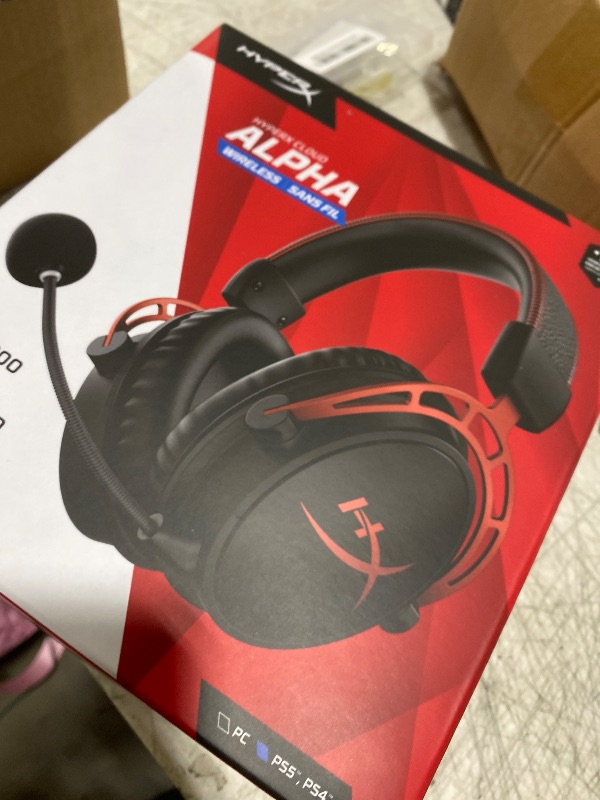 Photo 1 of HyperX Cloud Alpha Wireless - Gaming Headset for PC, 300-hour battery life, DTS Headphone:X Spatial Audio, Memory foam, Dual Chamber Drivers, Noise-canceling mic, Durable aluminum frame,Red